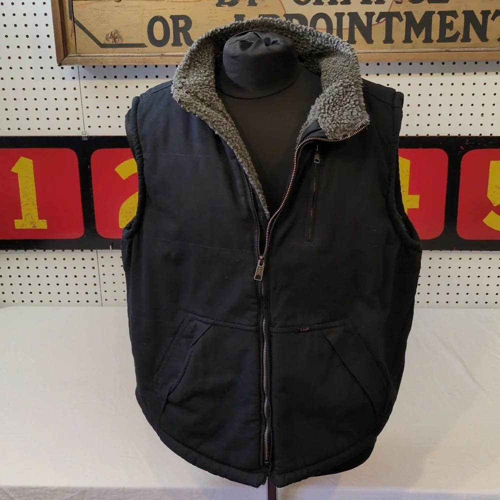 NWT Lee Sherpa Lined Canvas Work Vest Large - Picture 3 of 10